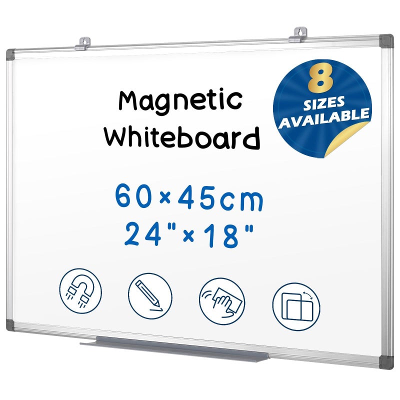 S SWANCROWN Magnetic Whiteboard 18 x 24 Inch Dry Erase Board Wall Mounted White Board for Meeting/Planning/Displaying - Image 1